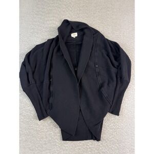 Wilfred Cardigan Sweater Womens XS Black Open Front‎ Shawl Collar Cocoon Draped